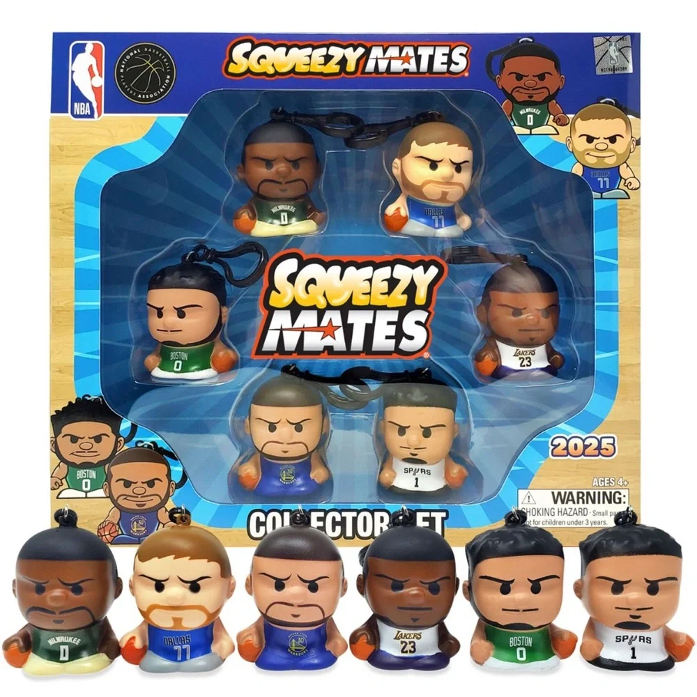 SqueezyMates 2025 NBA Basketball 6-Figure Collector Set: Curry LeBron Doncic NWT