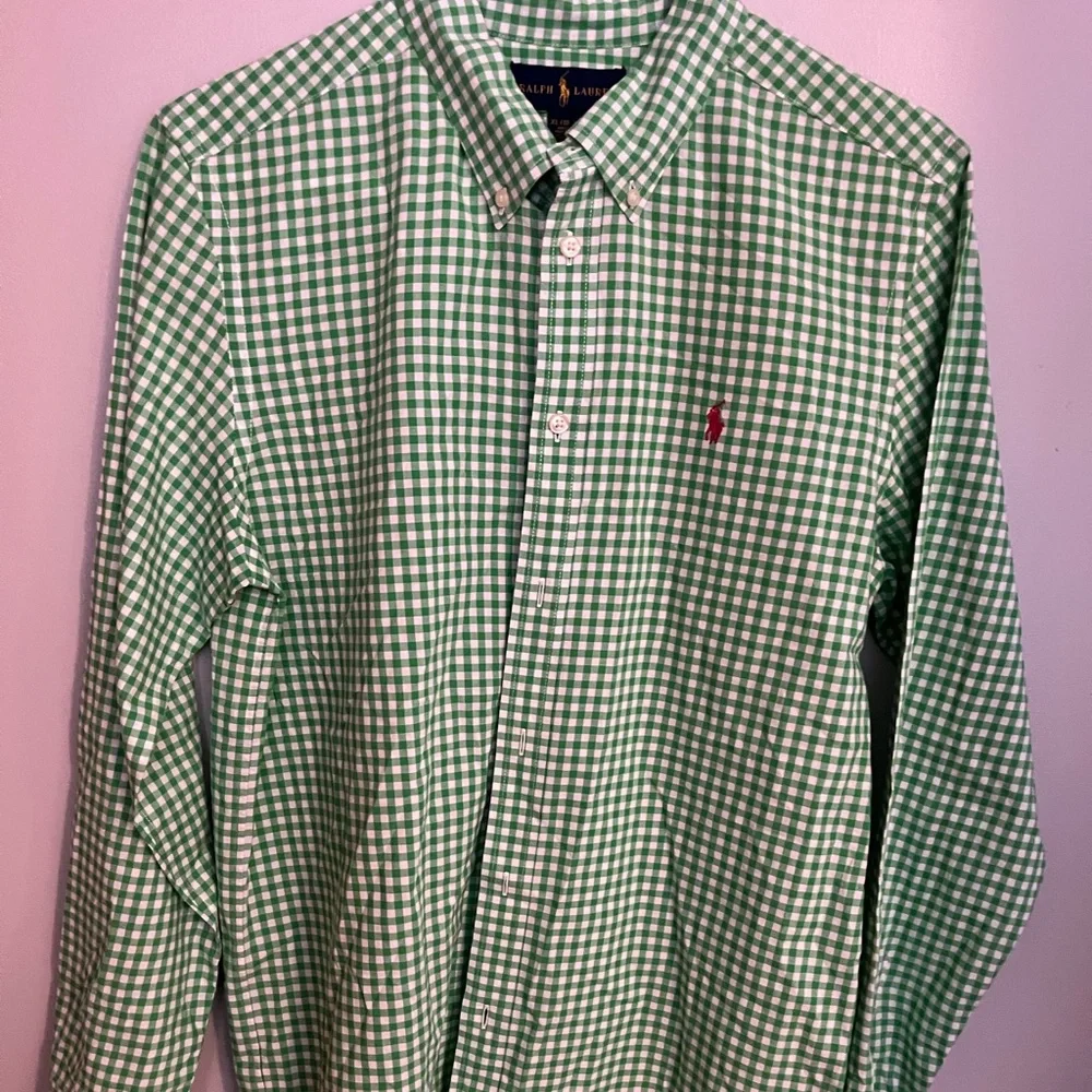 Ralph Lauren‎ Green Checked Button Up Shirt Size XL 18-20