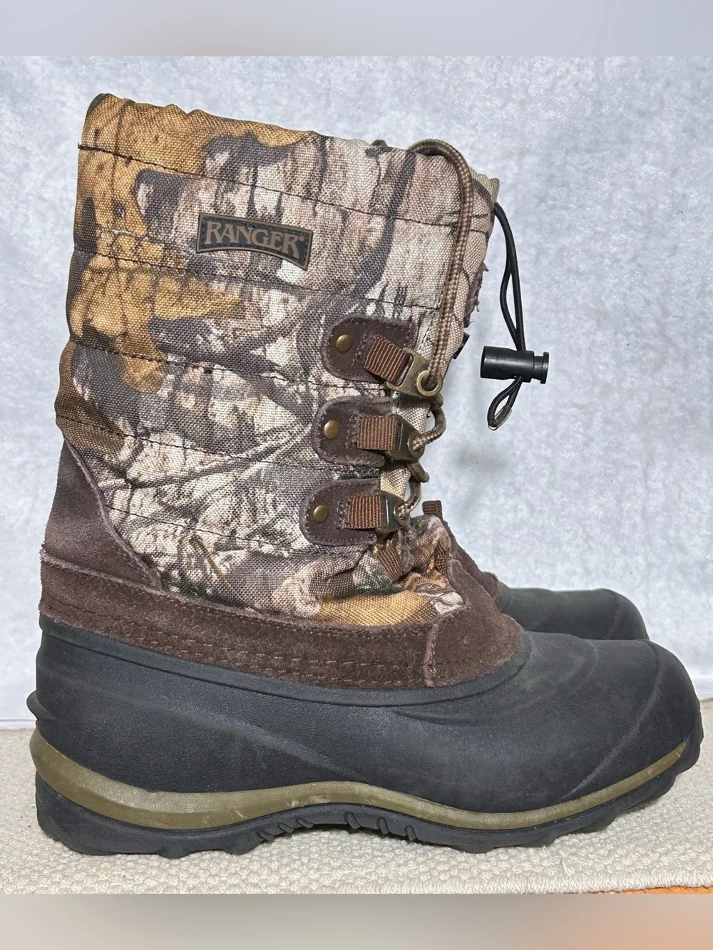 Ranger Big Kids Tundra II Camo 400g Insulated Waterproof Winter Snow Boots SZ 4