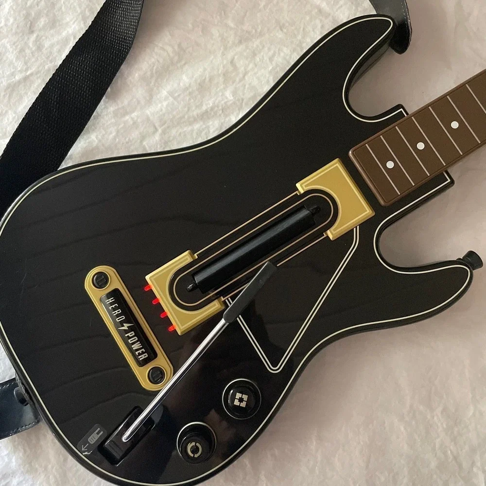 Guitar Hero Power Wireless Guitar HERO POWER Xbox 360 PS3 Black Gold No Dongle‎
