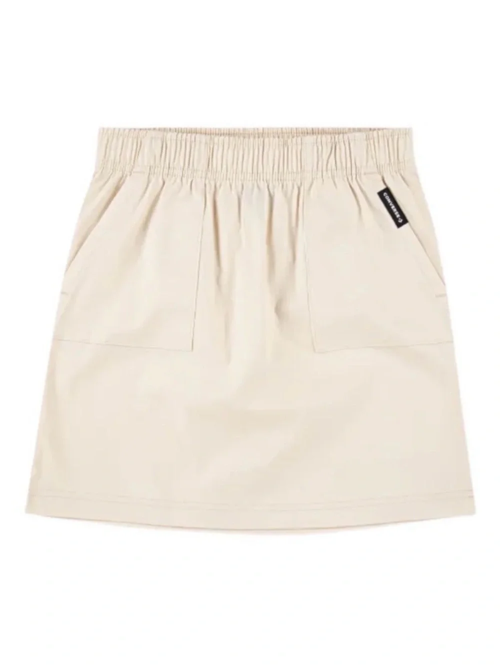 Converse Girls Cream A-Line Skirt Elastic Waist Pockets Size L 12-13 NWT