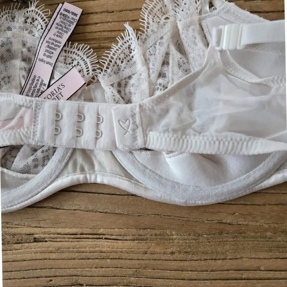 Victoria's Secret Dream Angels Sequin Pushup w/o Padding Bra Panty Set 36B/Small