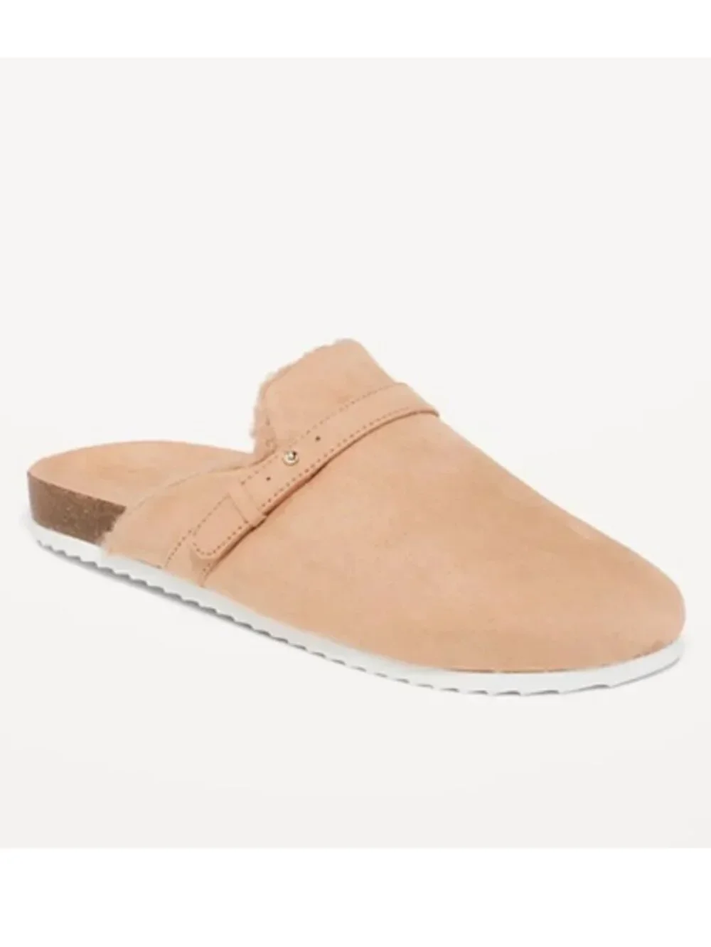 NEW Old Navy Faux Suede Sherpa Lined Slip On Teddy Bear Clog Mules Slides Shoes