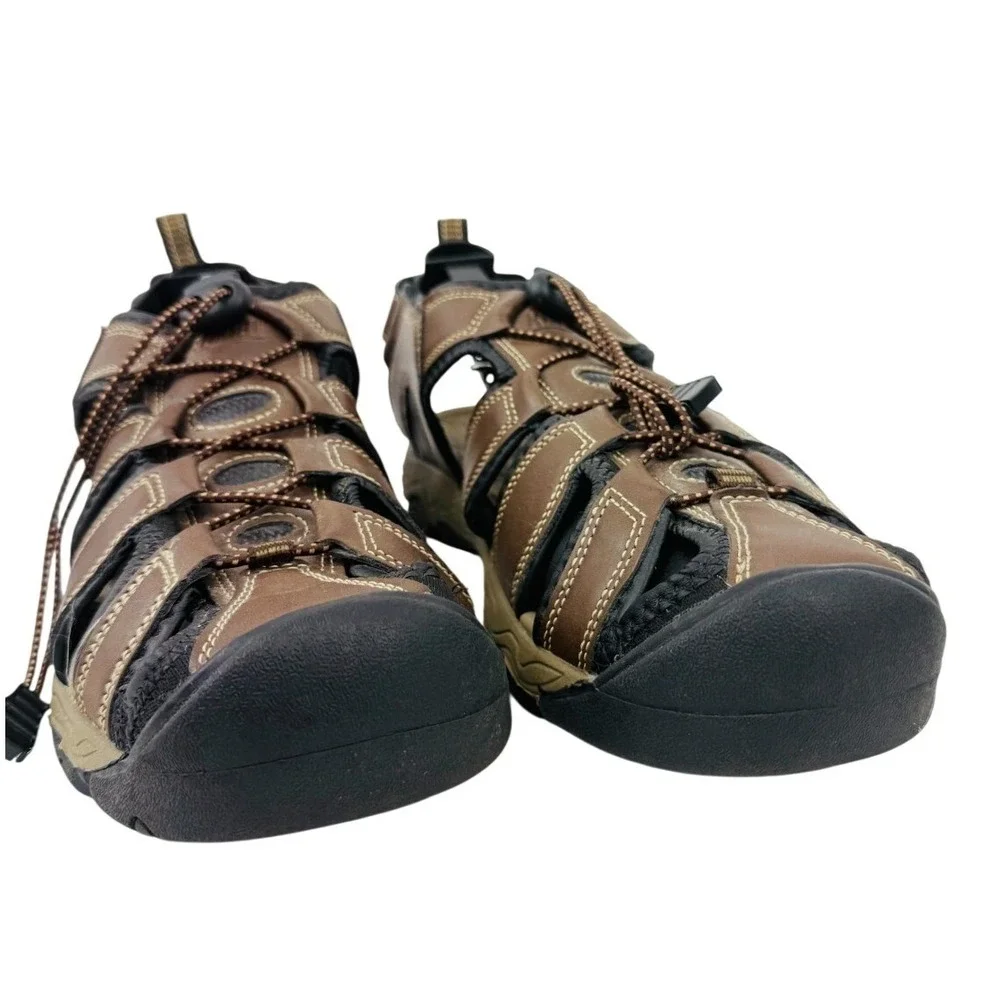 KHOMBU Mens Comfort Sandals Size 11 Brown Fisherman Waterproof Hiking Utility