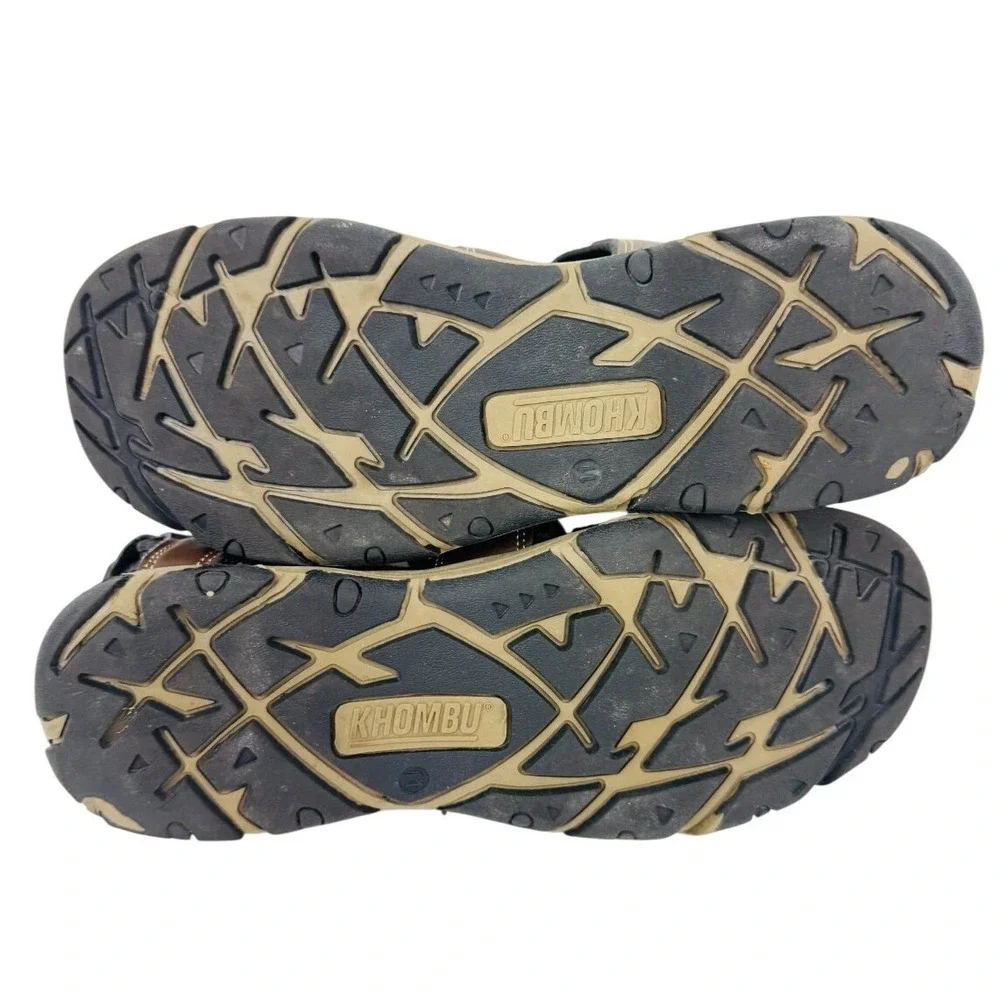 KHOMBU Mens Comfort Sandals Size 11 Brown Fisherman Waterproof Hiking Utility