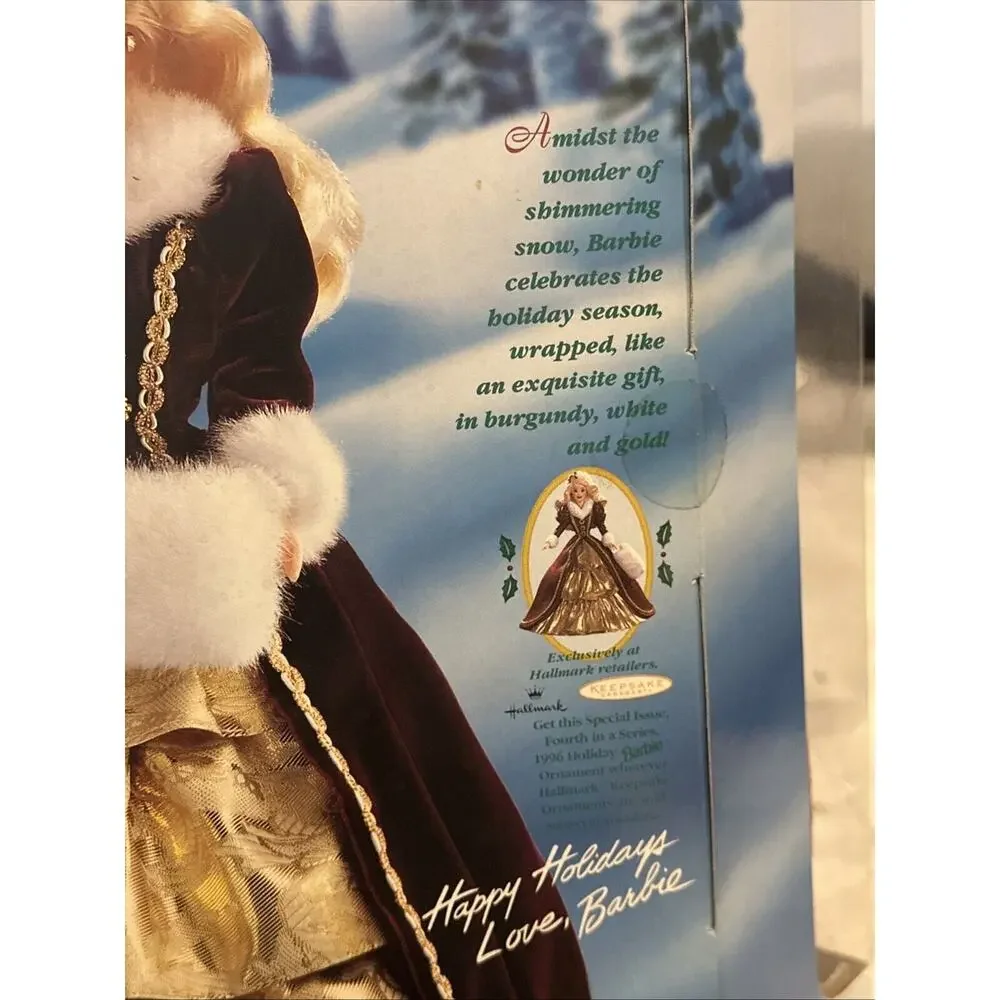 Mattel 1996 Happy Holidays Barbie Doll Special Edition Collectors Item New