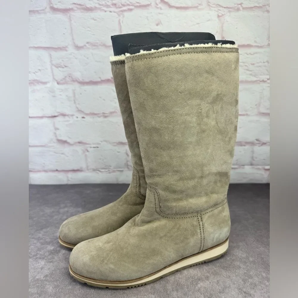 Prada Women's Calzature Donna Montone Fango Suede Sherpa Boots EU 39 / US 8.5