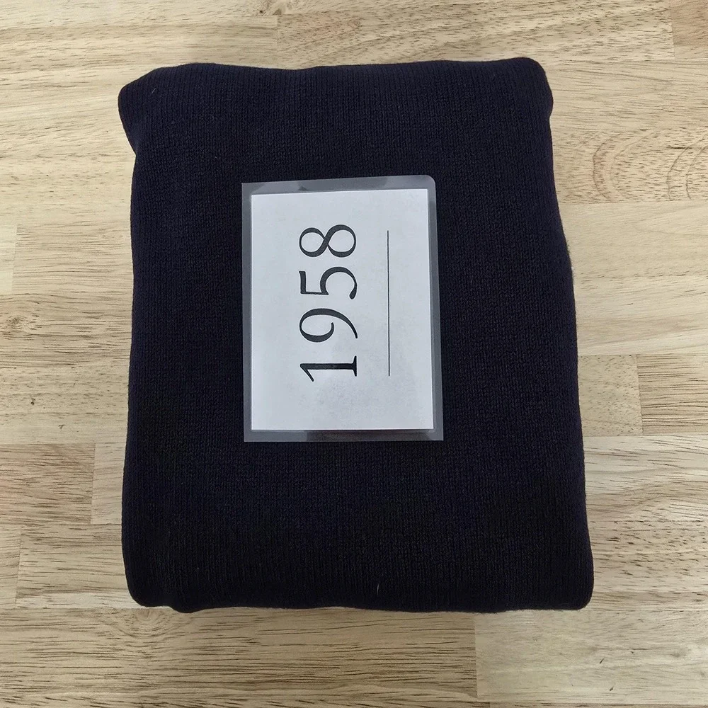 Boden Sweater‎ Dress Womens 12 Navy Gray Turtleneck Colorblock Wool Cashmere
