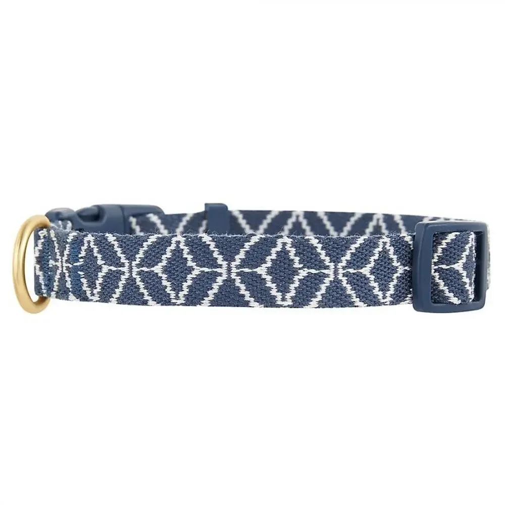 Top Paw Nylon‎ Gray w/ White Diamond Adjustable Dog Collar Small 10-14 in