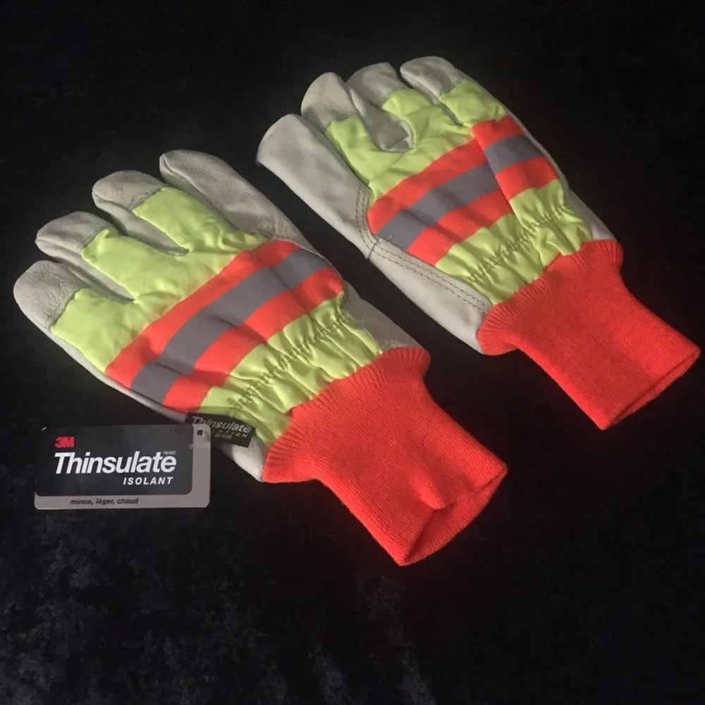 3M Leather XL Thinsulate Reflective Work Gloves NWT