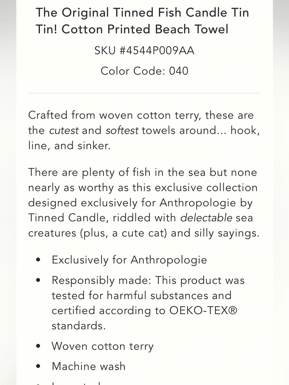 Anthropologie cotton beach