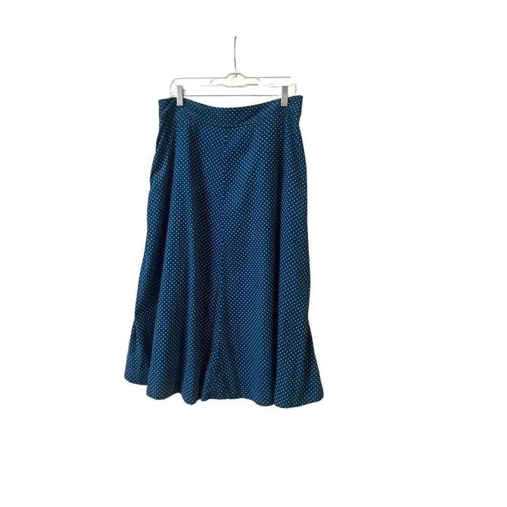 Anthropologie skirt by vanessavirginia blue with light blue polka dots sz 10