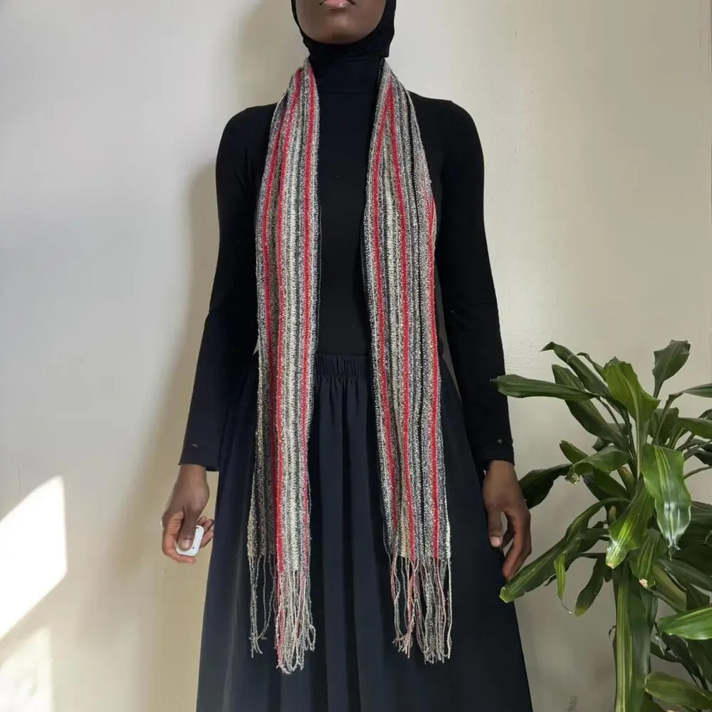 Vintage FILATESS Italy Striped Knit‎ Scarf