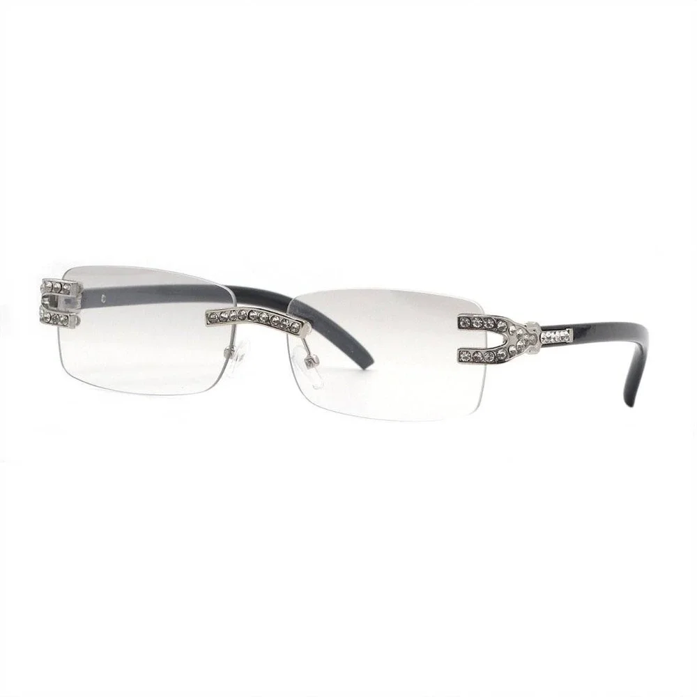 Sunglasses Women Square Rimless Clear Silver Luxury Festival Hip Hop Shades 2026