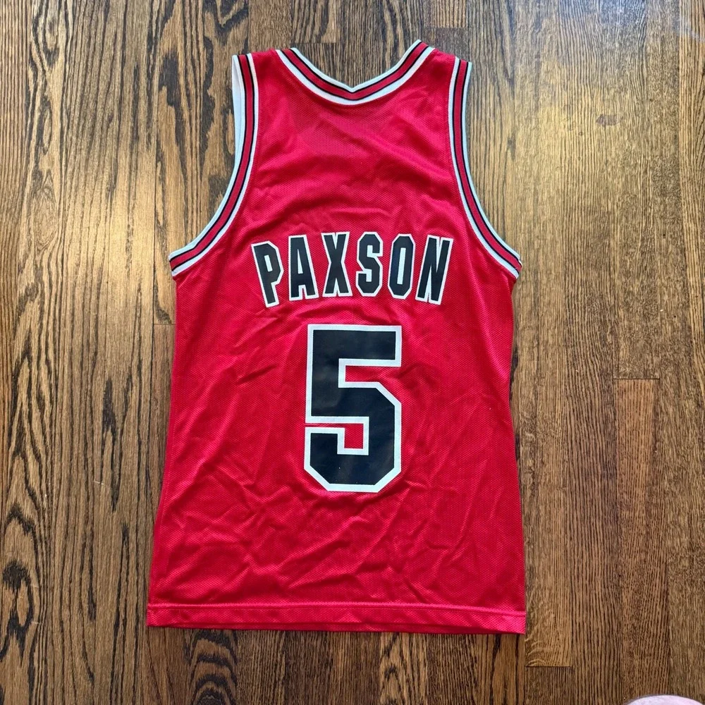 VTG 80s 90s Chicago Bulls John Paxson #5 NBA Basketball Champion Jersey 36 Small