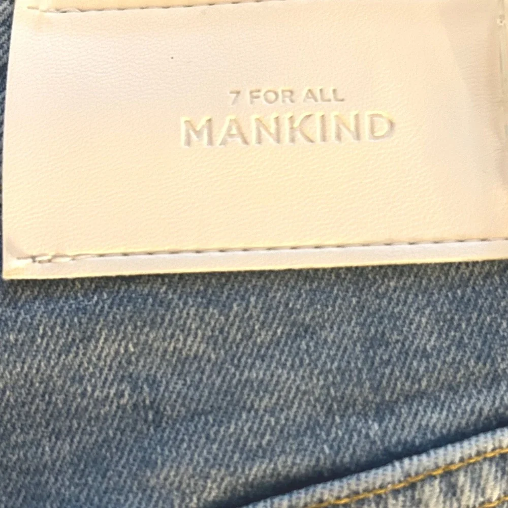 New W/Tag 7 For All Mankind Jeans Womens Size 25 Distressed Blue Denim MRSP $228