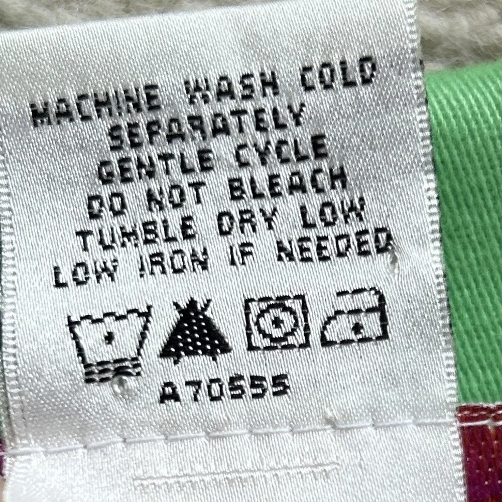 QUACKER FACTORY Green Jacket sz 1X Grosgrain Ribbon Pink Whale Trim Resortwear