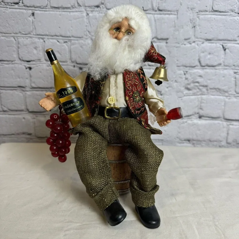 Karen‎ Didion Original Collectible Santa Wine Santa Wine Barrel Grapes EXCELLENT