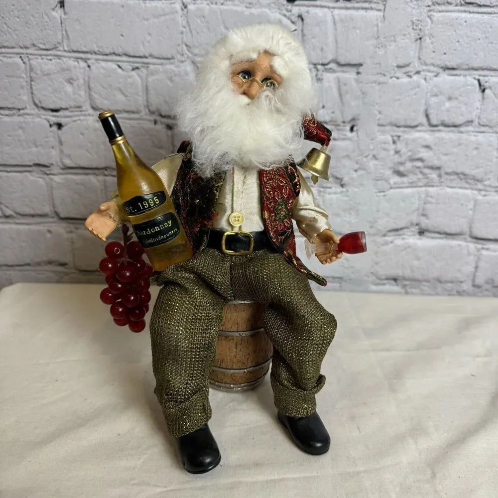 Karen‎ Didion Original Collectible Santa Wine Santa Wine Barrel Grapes EXCELLENT