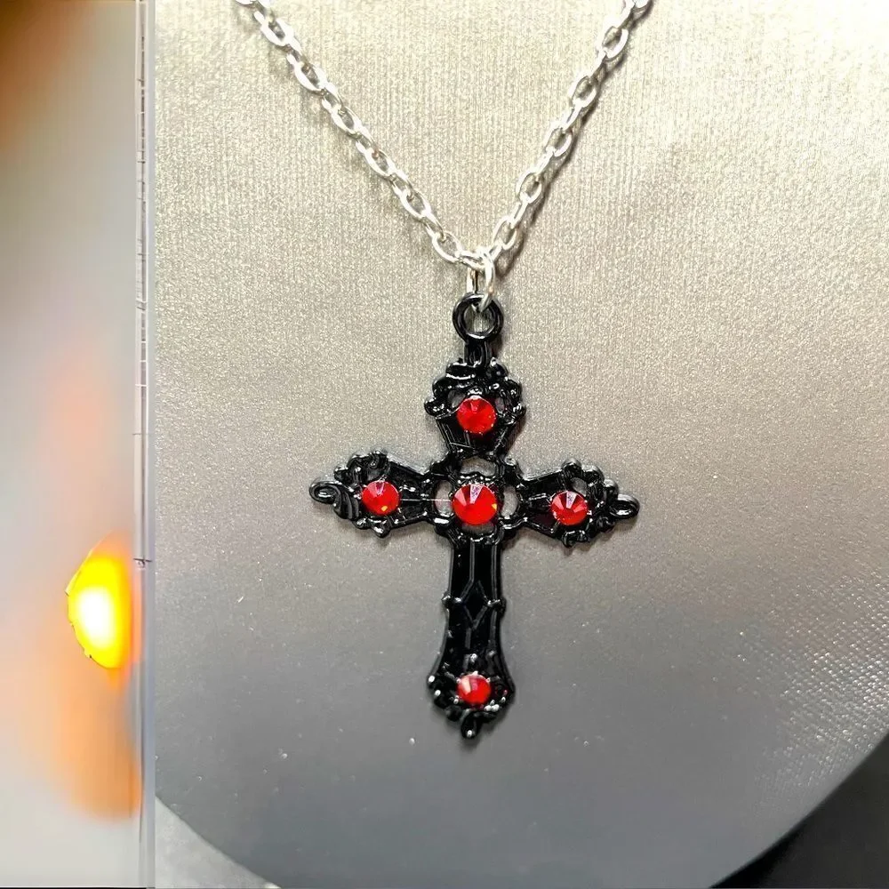 Unisex l Cross Series l Rhinestone Necklace l New