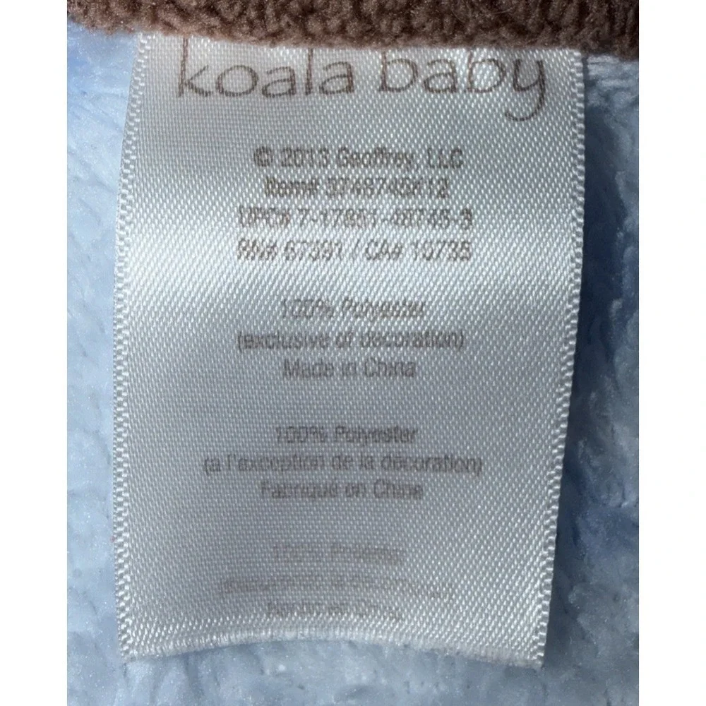 Koala Baby Brown Blue Paw Print 3D Puppy Dog Baby Security Blanket Lovey Fleece