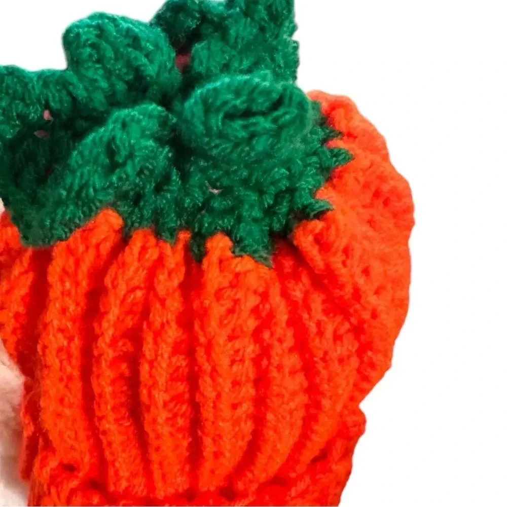 Super Cute Crochet Bohemian Pumpkin Hat Infant Child Size 3-6 mos
