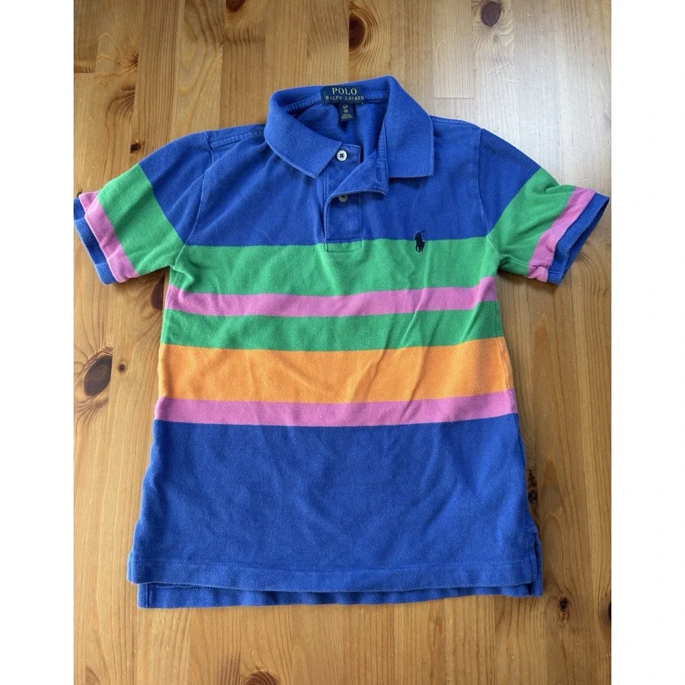 Boys' Polo Ralph Lauren Striped Color Block Polo Shirt Size 8