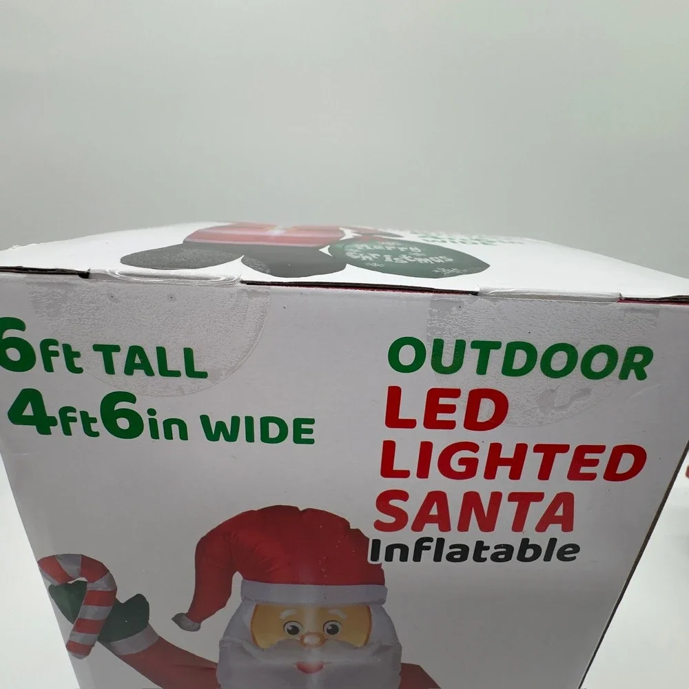 NEW 6FT LED Lighted Santa Inflatable Outdoor Christmas Yard Decoration