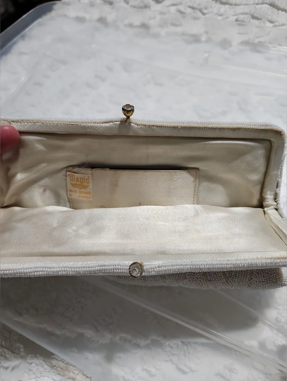 Magid Vintage Hand Beaded Purse Evening Bag, Made in Japan Clutch