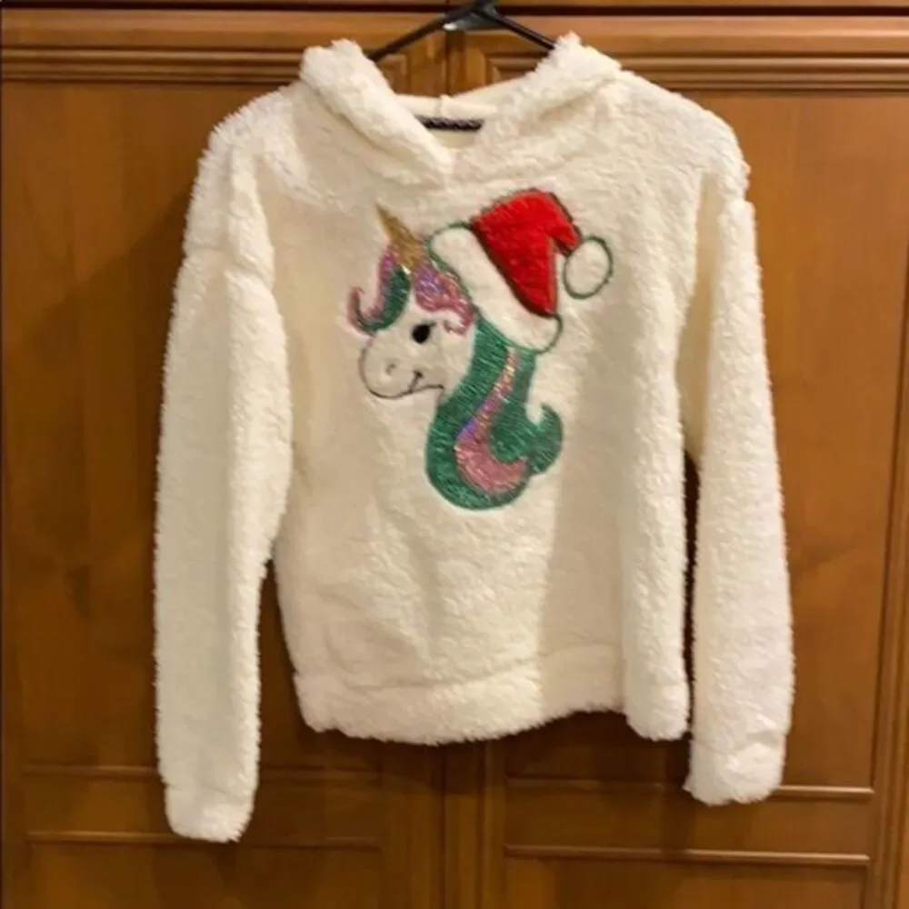 Nwt Girls Pullover With Hood Jacket Off White