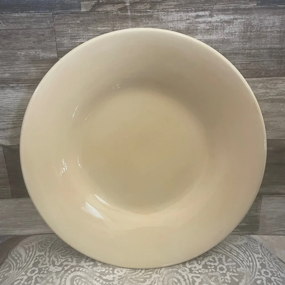 Pottery Barn Sausalito Dinner Plate Yellow Cream Stoneware 12