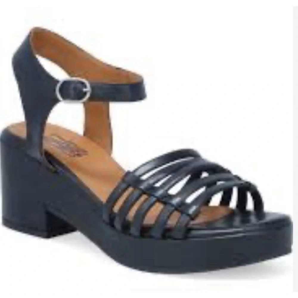 Miz Mooz Leather Heeled Sandals Graciela Black Size 36 US‎ 5.5-6