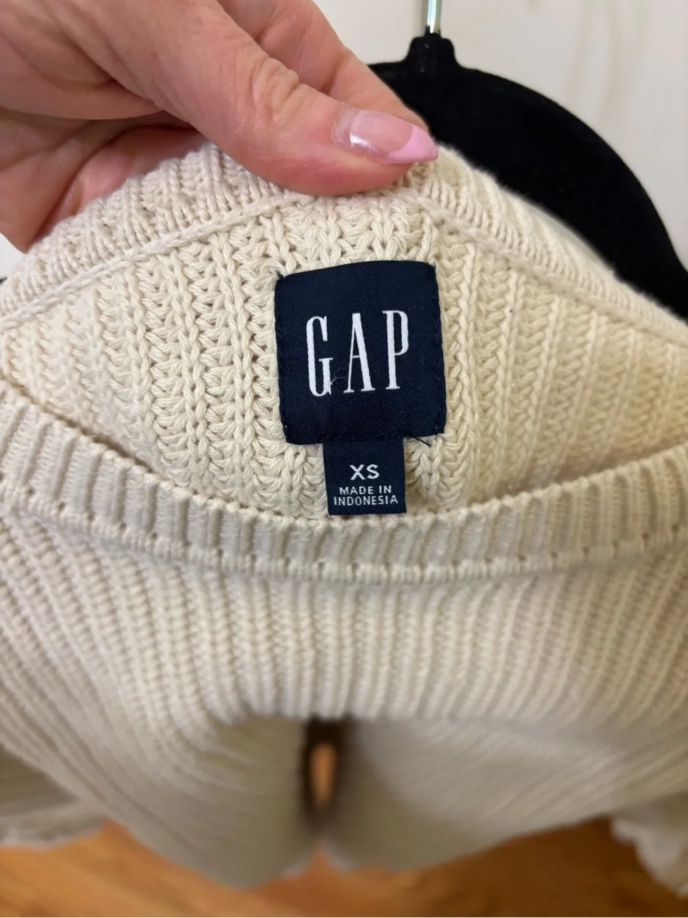 GAP cream chunky knit crewneck pullover sweater sz XS | preppy cottagecore layer