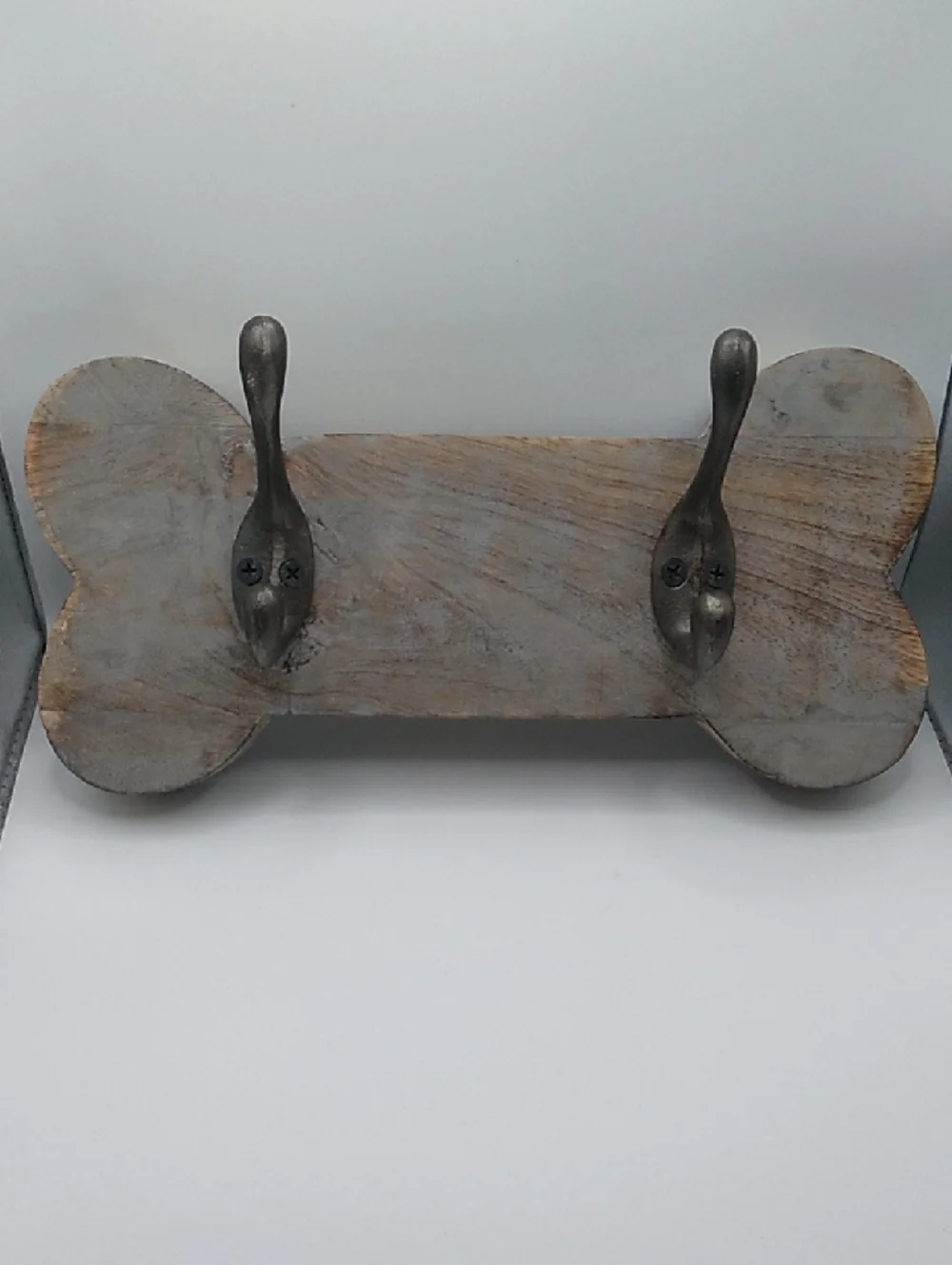 Wood Bone-Shaped Wall Hook Rack - Decorative Coat & Leash Holder (B7)