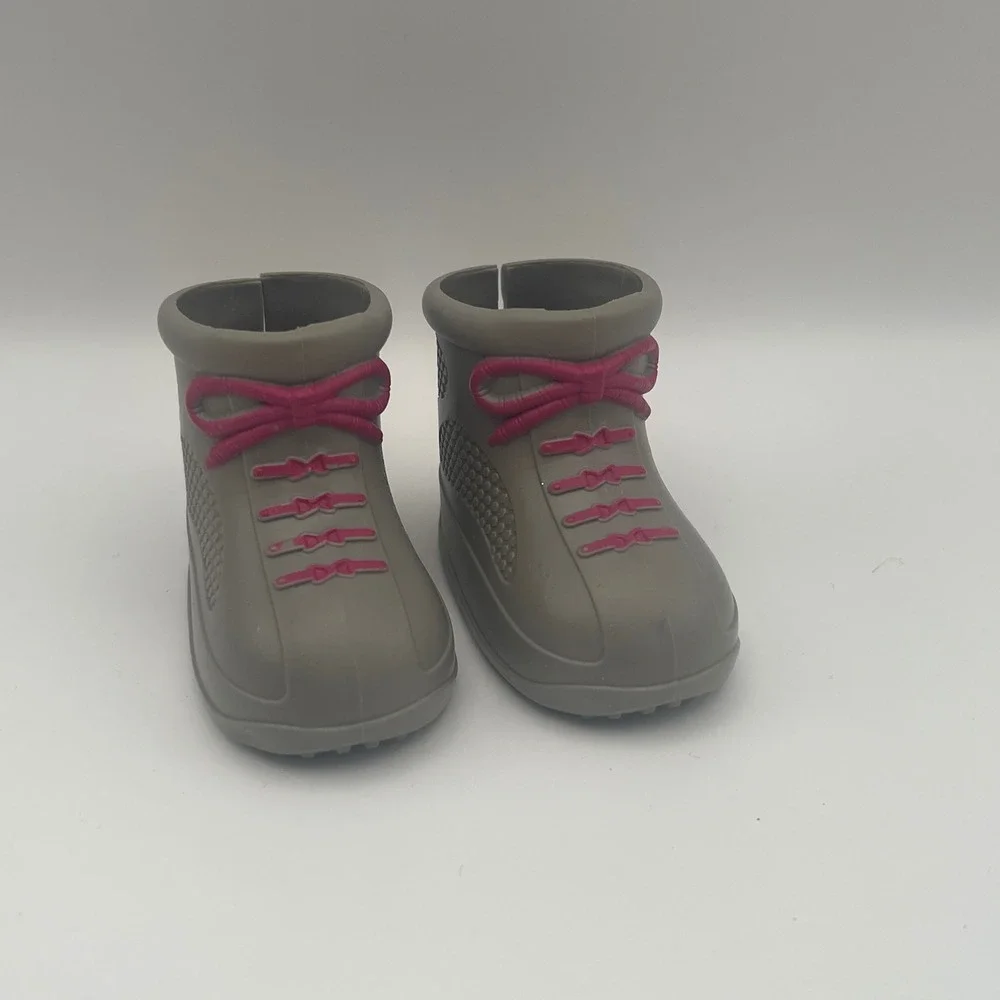 My Life as Outdoorsy Gray Pink Doll Boots Hiking Style Our Generation EUC‎