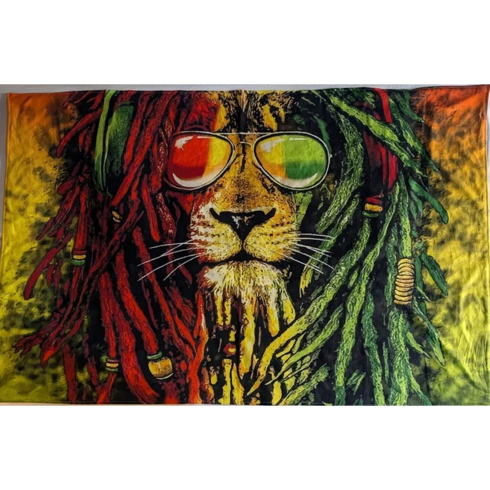 Lion in dreadlocks Tapestry 5'X3'
