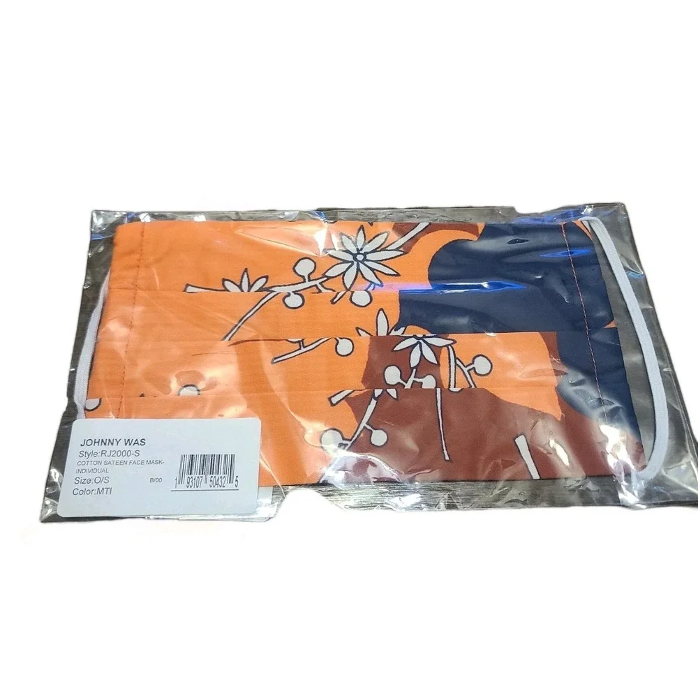 JOHNNY WAS Face Mask Cotton Sateen Multicolor Floral Print‎