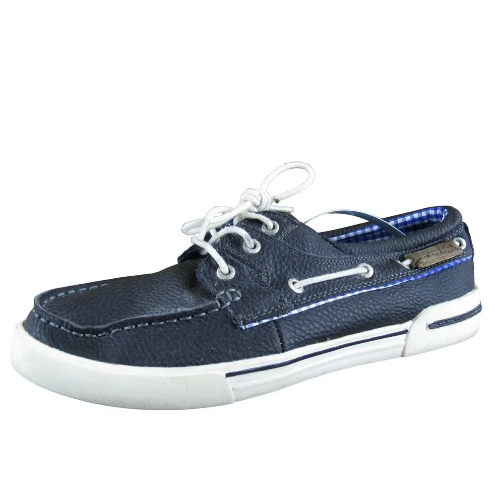 G.H. Bass Men's Adam‎ Boat Shoe Black Leather Size 8.5 Medium Gently Used 2025