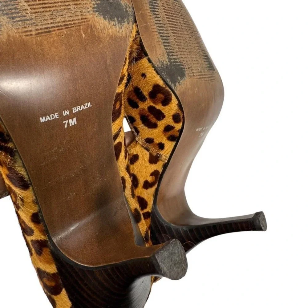 Naturalizer Leopard Print Heels w/ Rhinestone Bow (7M