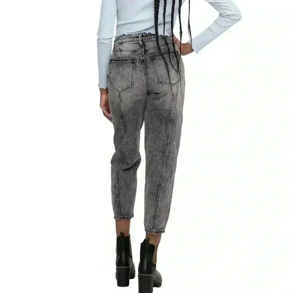 PTCL Brook Slim Balloon Leg Jeans Black Acid Wash NWT Size 27