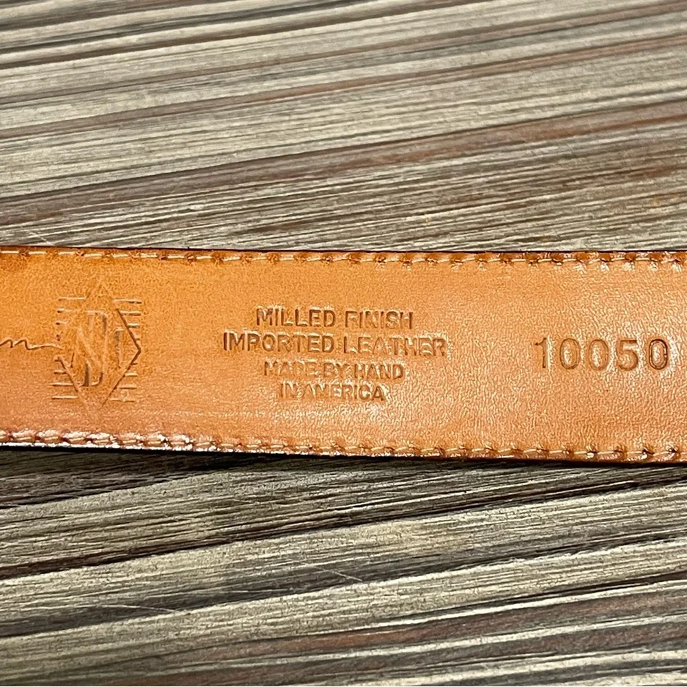 Vintage Martin Dingman Black Milled Finish Leather Belt Hand Made in USA Size 42