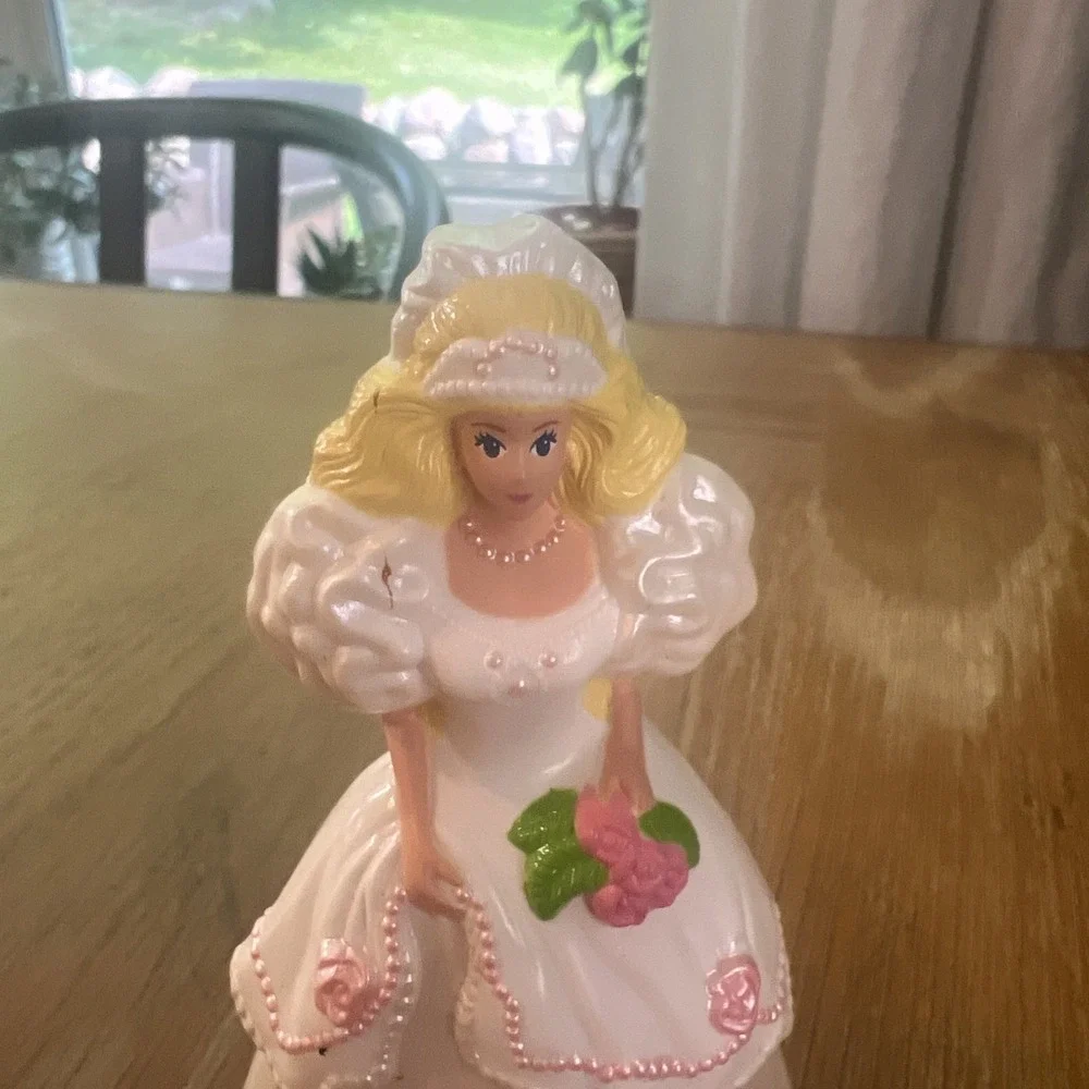 Vintage 1992 McDonald's Barbie Doll Plastic Wedding‎ Figures Cake Topper Happy