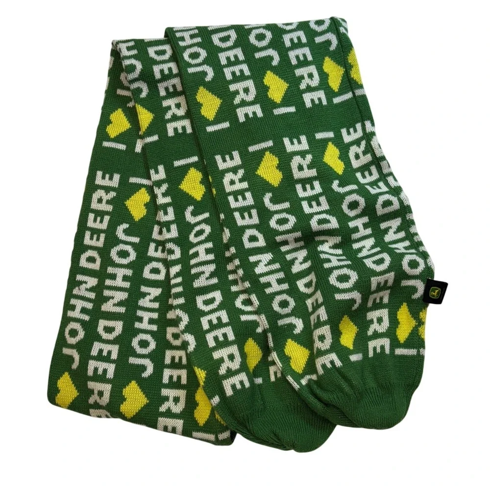 John Deere‎ | Scarf | Green White Yellow | Logo | Knit | No Pom Poms