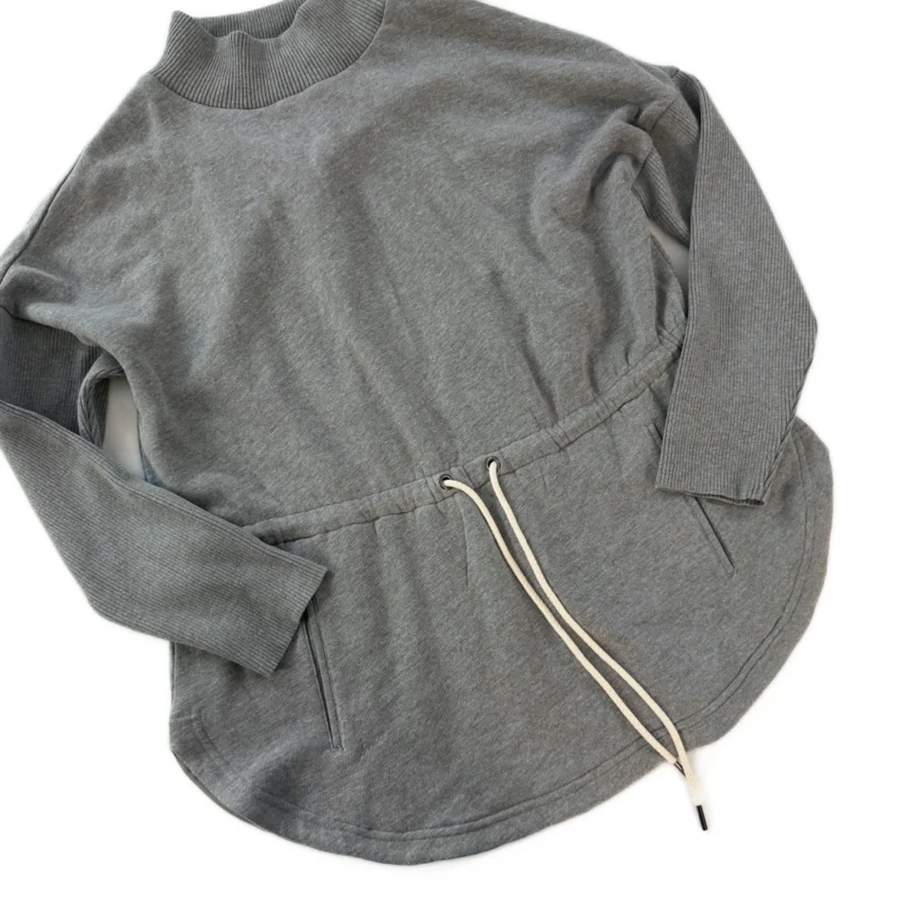 Lou & Grey Sweayshirt Womens XL Gray Funnel Neck New