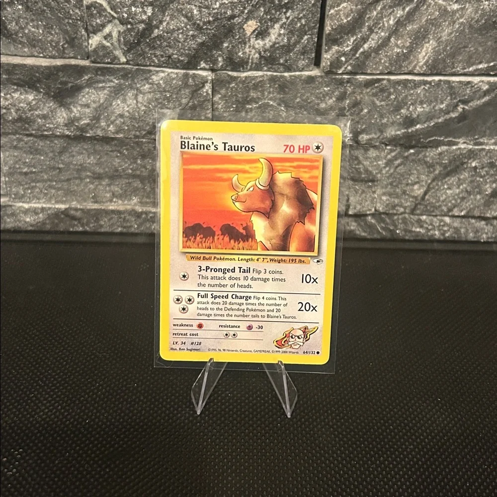 Pokemon Blaine’s Tauros 64/132‎ Vintage from Gym Heroes Unlimited (2000) M/NM