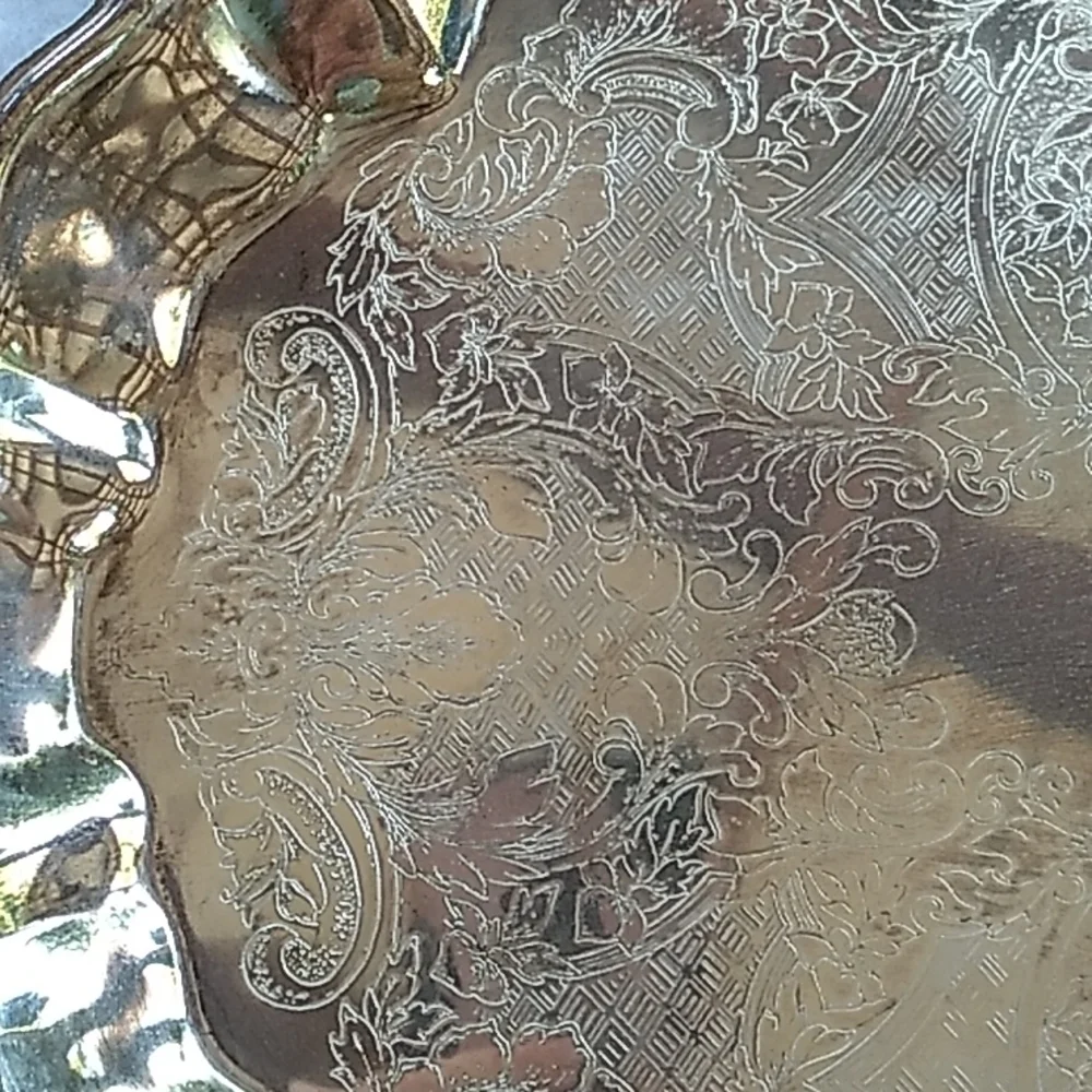 Vintage 1980s Leonard by Towle silverplate Chippendale Tray