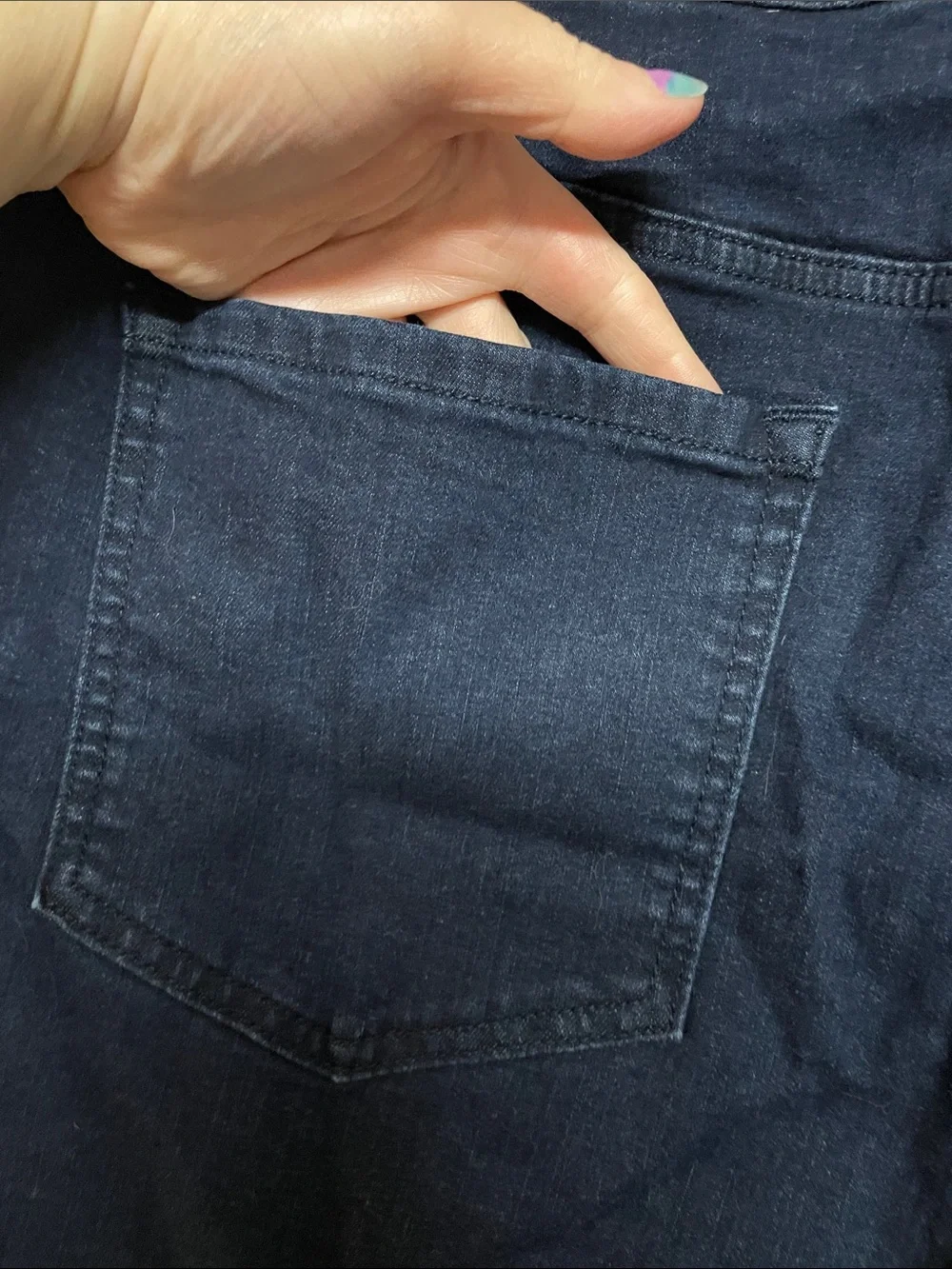 Lane Bryant size 22 Regular Dark Wash Stretchy Blue Jean Shorts with Cuffed Hem