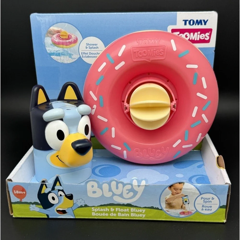 Bluey Splash & Floating Bluey Bath Fun Toy Tomy Toomies‎ Pour And Spin
