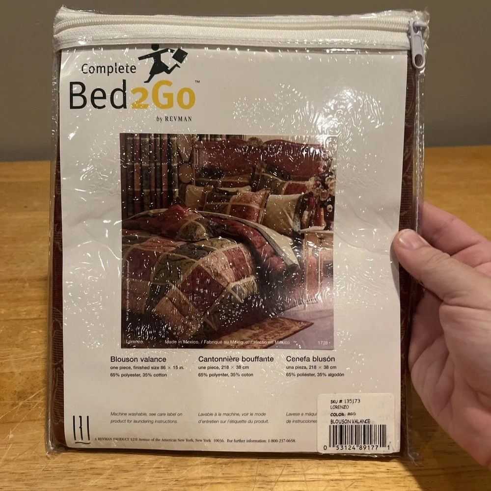 Revman‎ Bed2go Blouson Valance Maroon Floral 86x15