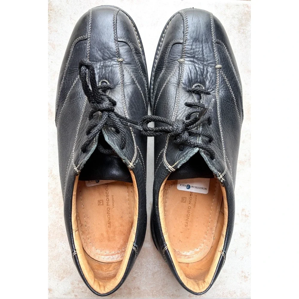 Sandro Moscoloni Men's Comfort Walk Casual Shoes Oxford Lace Black Leather 10.5
